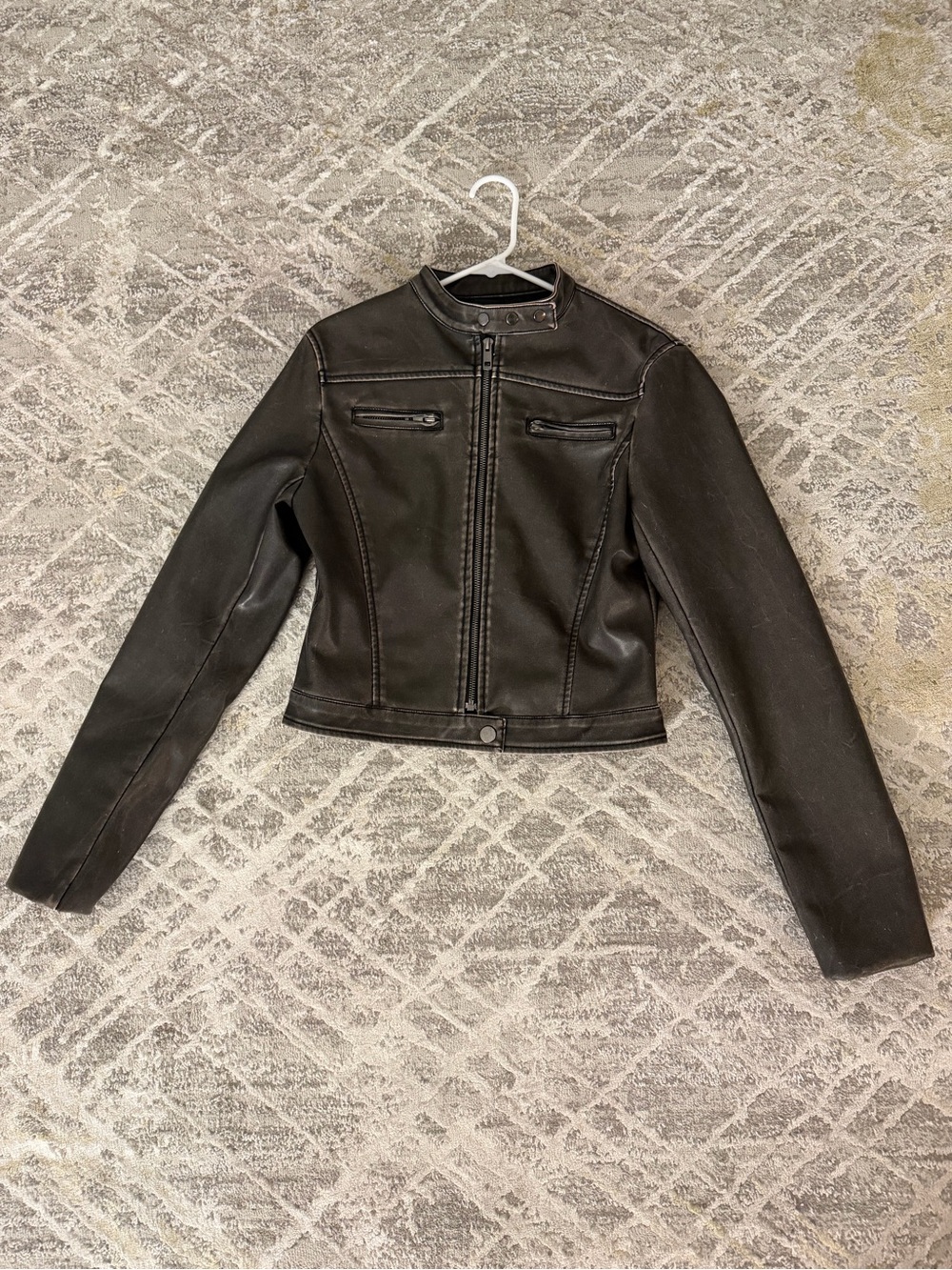 UO Black Faux Leather Moto Jacket